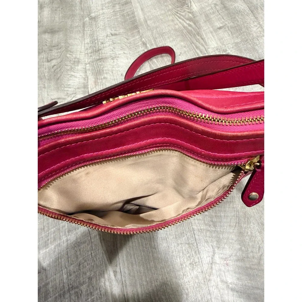 Coach Ashley Pink Leather Crossbody Swingpack Bag F20114 Gold Hardware